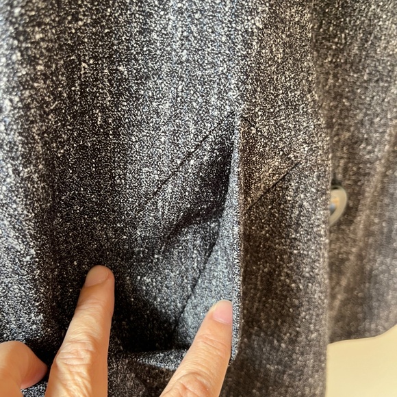 Style n Co Sz 16W Gray Stretch Collared Button Front Blazer Jacket Lined - Picture 5 of 9